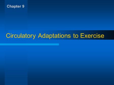 Circulatory Adaptations to Exercise