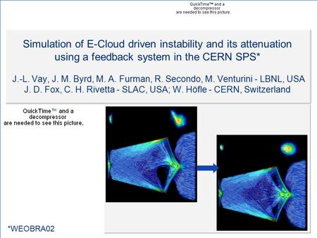 IPAC10, Kyoto, Japan, May 23-28, 2010 E-cloud feedback simulations - Vay et al. 1 Simulation of E-Cloud driven instability and its attenuation using a.
