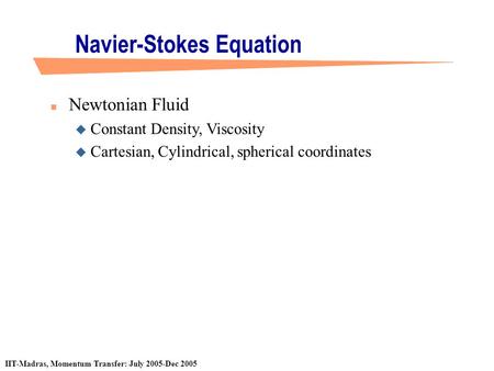 Navier-Stokes Equation