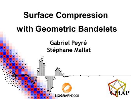 Surface Compression with Geometric Bandelets Gabriel Peyré Stéphane Mallat.