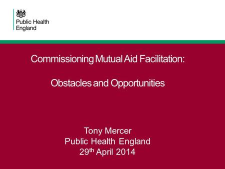Commissioning Mutual Aid Facilitation: Obstacles and Opportunities