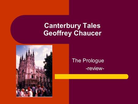 Canterbury Tales Geoffrey Chaucer The Prologue -review-