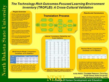 The Technology-Rich Outcomes-Focused Learning Environment Inventory (TROFLEI): A Cross-Cultural Validation Anita Welch, Claudette Peterson, Chris Ray,