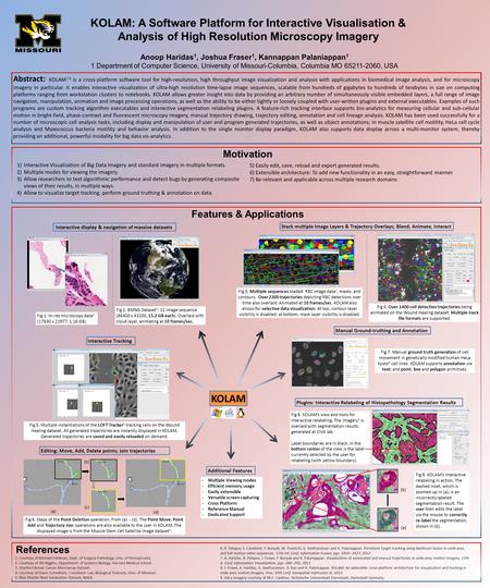 Abstract: KOLAM 7,8 is a cross-platform software tool for high-resolution, high throughput image visualization and analysis with applications in biomedical.