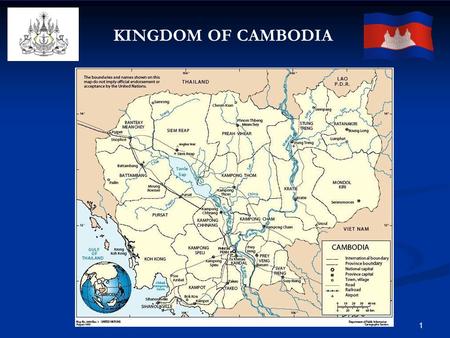 KINGDOM OF CAMBODIA 1. 2 ADRF, June 07 - 08, 2004 Bangkok, Thailand. Presented by: Mr. Nhean Choch, Deputy Bureau Chief for International Cooperation.