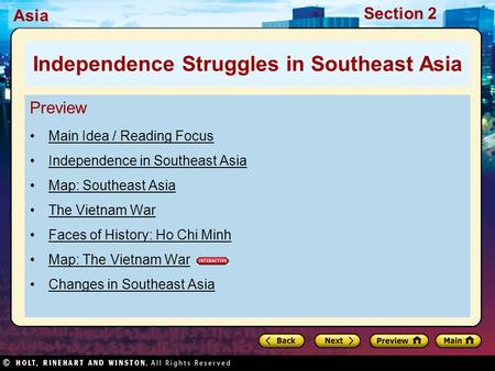 Independence Struggles in Southeast Asia