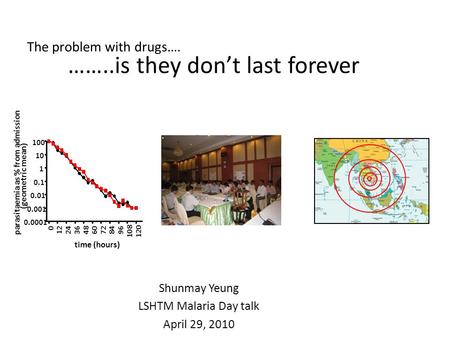 Shunmay Yeung LSHTM Malaria Day talk April 29, 2010 The problem with drugs…. ……..is they don’t last forever.