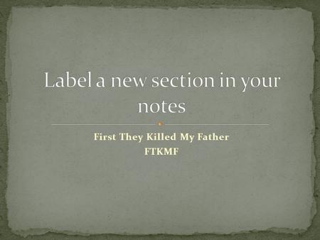 Label a new section in your notes