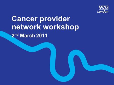 Cancer provider network workshop 2 nd March 2011.