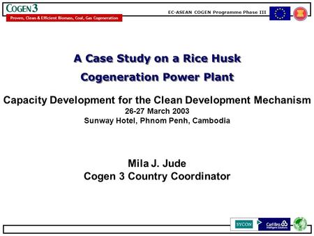 A Case Study on a Rice Husk Cogeneration Power Plant