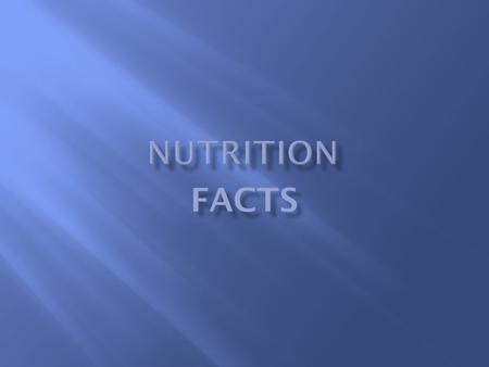 NUTRITION fACTS.