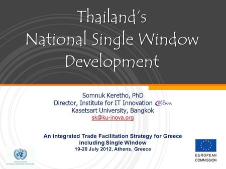 Thailand’s National Single Window Development