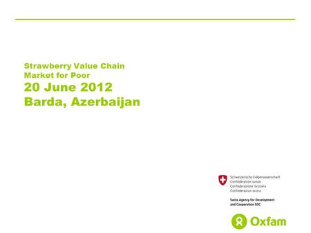 Strawberry Value Chain Market for Poor 20 June 2012 Barda, Azerbaijan.