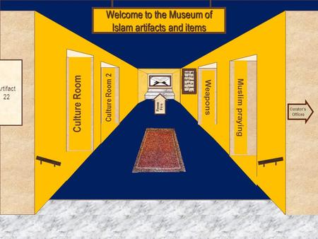 Museum Entrance Culture Room Culture Room 2 Muslim praying Weapons Welcome to the Museum of Islam artifacts and items Islam artifacts and items Curator’s.