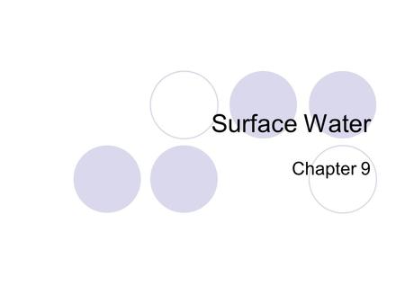 Surface Water Chapter 9.