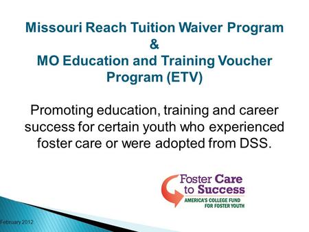 Missouri Reach Tuition Waiver Program &
