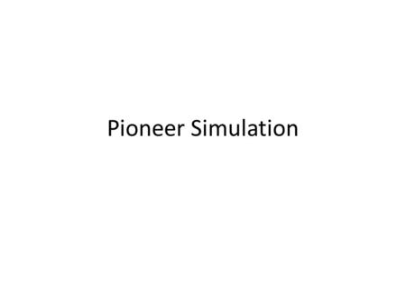 Pioneer Simulation.