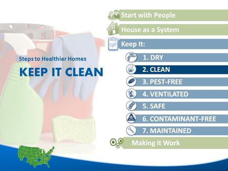 1 KEEP IT CLEAN Steps to Healthier Homes. 2 L EARNING O BJECTIVES List three contaminants or allergens that are frequently found in house dust and their.