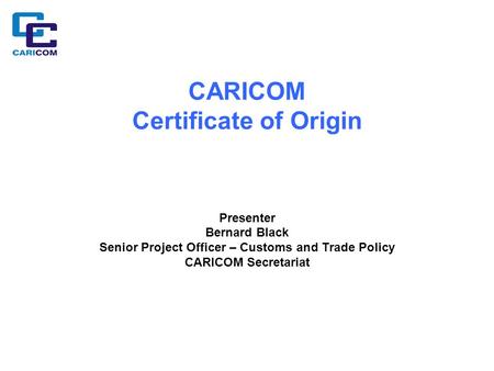 CARICOM Certificate of Origin