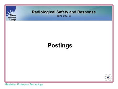 Radiological Safety and Response
