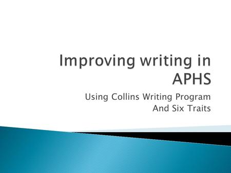 Improving writing in APHS