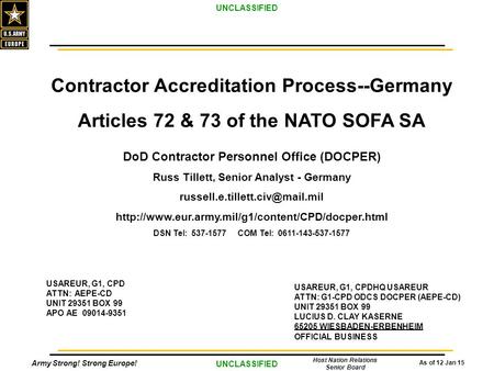SA Overview - Germany Contractor Accreditation Process--Germany