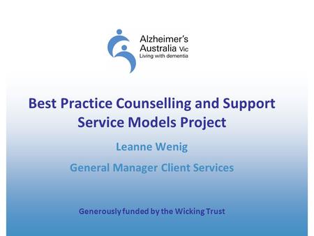 Best Practice Counselling and Support Service Models Project