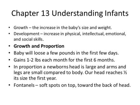 Chapter 13 Understanding Infants
