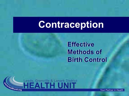 Effective Methods of Birth Control