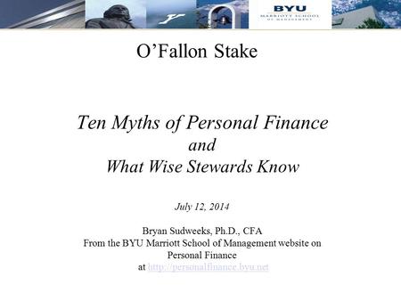 Ten Myths of Personal Finance