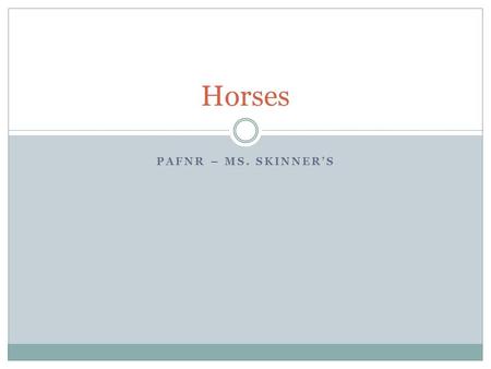 Horses PAFNR – Ms. Skinner’s.