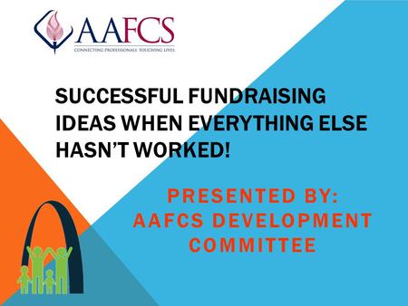 SUCCESSFUL FUNDRAISING IDEAS WHEN EVERYTHING ELSE HASN’T WORKED! PRESENTED BY: AAFCS DEVELOPMENT COMMITTEE.