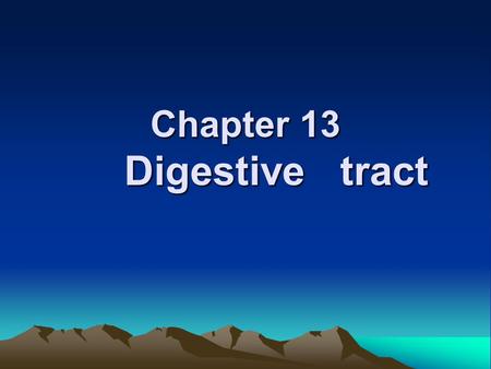 Chapter 13 Digestive tract