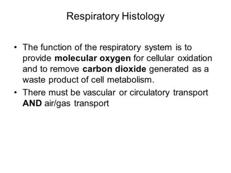 Respiratory Histology