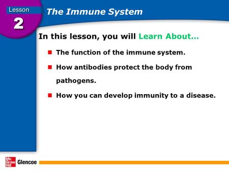 The Immune System In this lesson, you will Learn About…