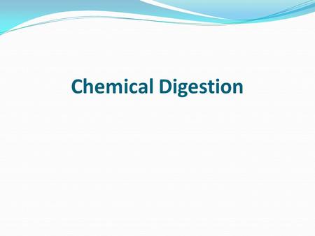 Chemical Digestion. Introduction Food cannot be broken down into small enough nutrients by physical digestion alone. Special enzymes in our body help.