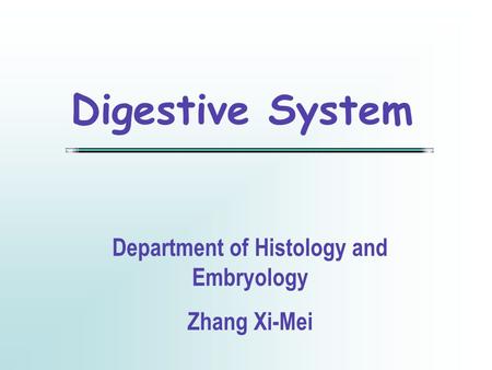 Department of Histology and Embryology