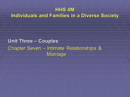 HHS 4M Individuals and Families in a Diverse Society