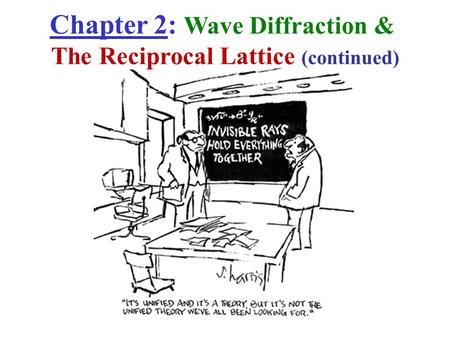 Chapter 2: Wave Diffraction & The Reciprocal Lattice (continued)