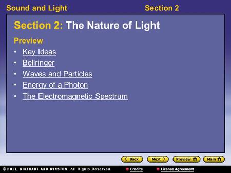 Section 2: The Nature of Light