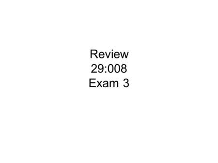 Review 29:008 Exam 3. Ch. 12 Electrostatic Phenomena.