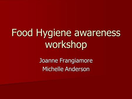 Food Hygiene awareness workshop