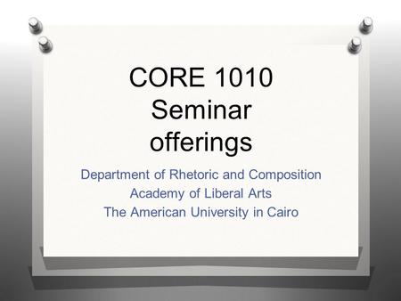 CORE 1010 Seminar offerings