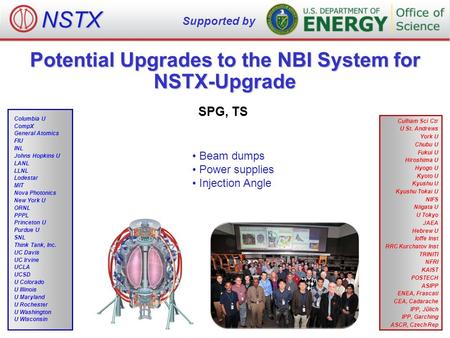 Potential Upgrades to the NBI System for NSTX-Upgrade SPG, TS NSTX Supported by Culham Sci Ctr U St. Andrews York U Chubu U Fukui U Hiroshima U Hyogo U.