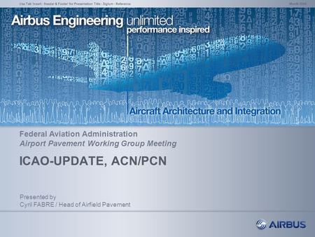 ICAO-UPDATE, ACN/PCN Federal Aviation Administration