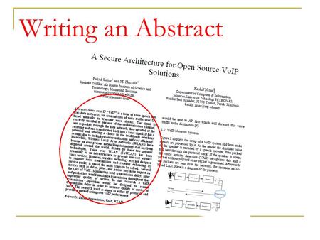 Writing an Abstract.