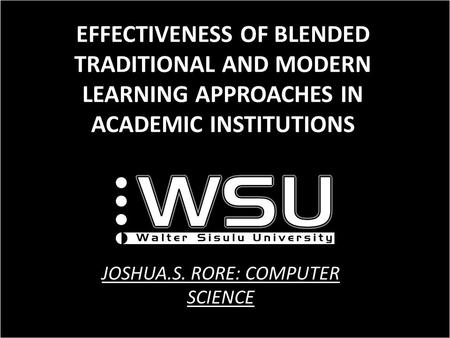 JOSHUA.S. RORE: COMPUTER SCIENCE