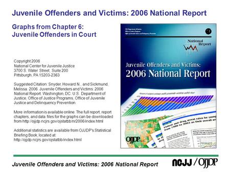 Juvenile Offenders and Victims: 2006 National Report Juvenile Offenders and Victims: 2006 National Report Graphs from Chapter 6: Juvenile Offenders in.