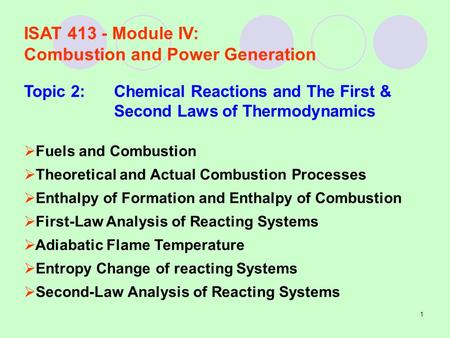 Combustion and Power Generation