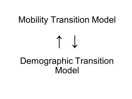 Mobility Transition Model ↑ ↓ Demographic Transition Model